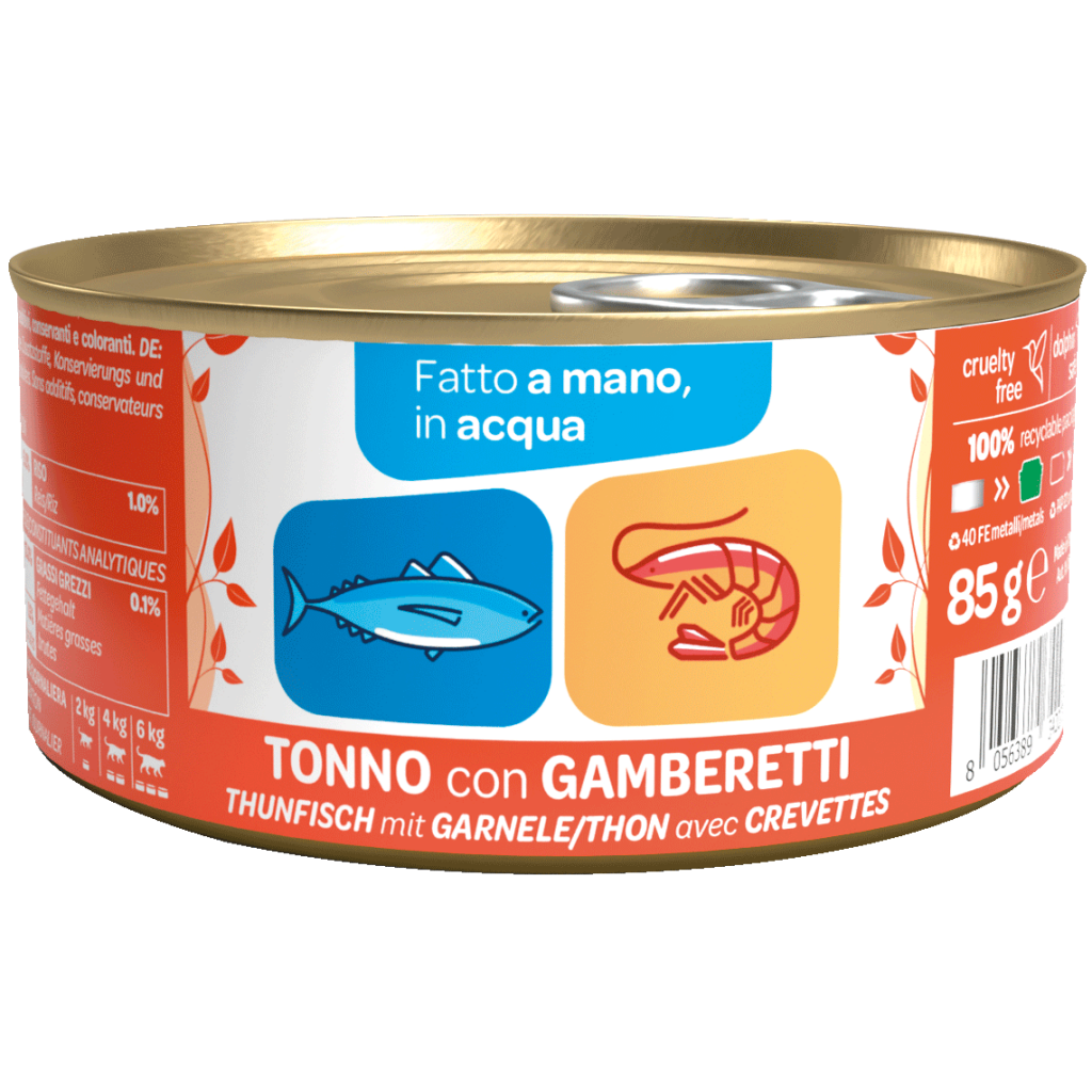 We Nature - Lattina di Umido Naturale Fatto a Mano in Acqua Cotto al Vapore per Gatti Adulti 85g