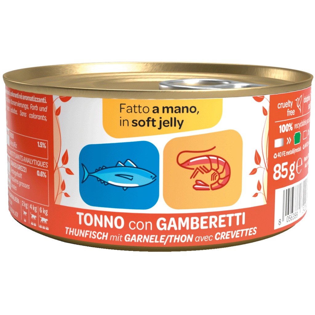 We Nature - Lattina di Umido Naturale Fatto a Mano in Gelatina Cotto al Vapore per Gatti Adulti 85g Jelly