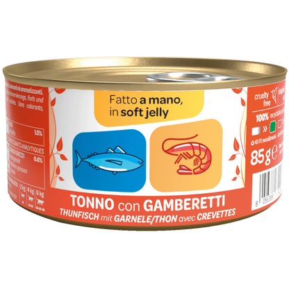 We Nature - Lattina di Umido Naturale Fatto a Mano in Gelatina Cotto al Vapore per Gatti Adulti 85g Jelly