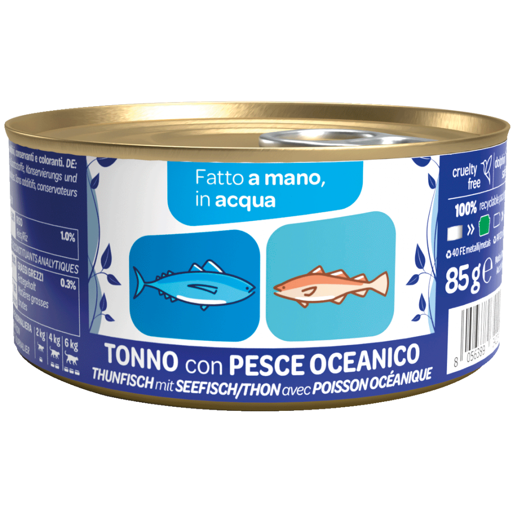 We Nature - Lattina di Umido Naturale Fatto a Mano in Acqua Cotto al Vapore per Gatti Adulti 85g