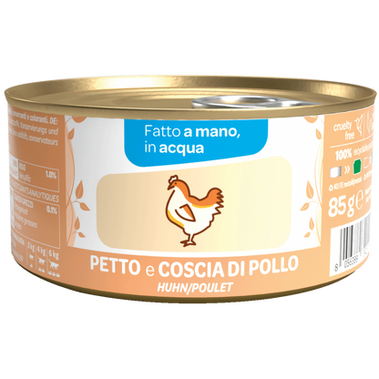 We Nature - Lattina di Umido Naturale Fatto a Mano in Acqua Cotto al Vapore per Gatti Adulti 85g