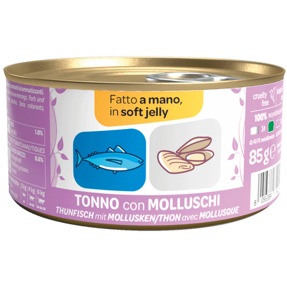 We Nature - Lattina di Umido Naturale Fatto a Mano in Gelatina Cotto al Vapore per Gatti Adulti 85g Jelly