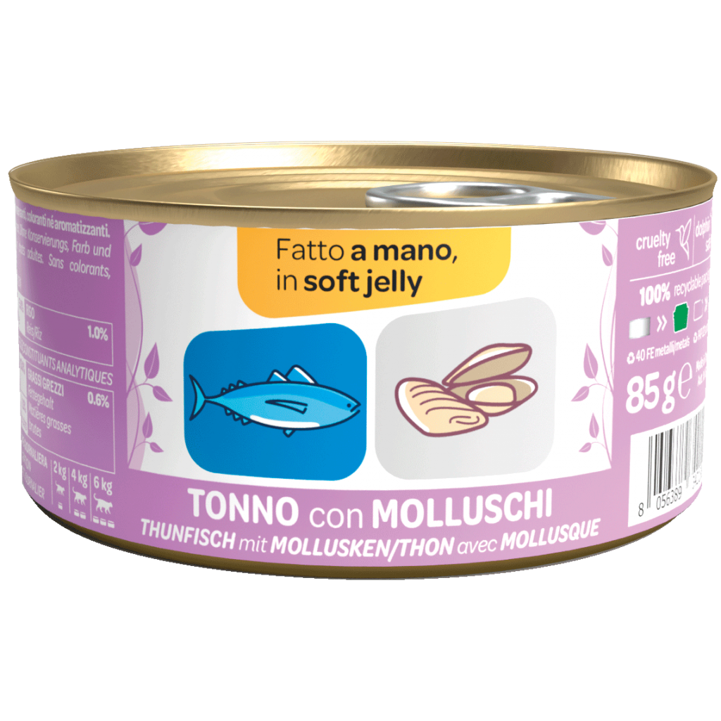 We Nature - Lattina di Umido Naturale Fatto a Mano in Gelatina Cotto al Vapore per Gatti Adulti 85g Jelly