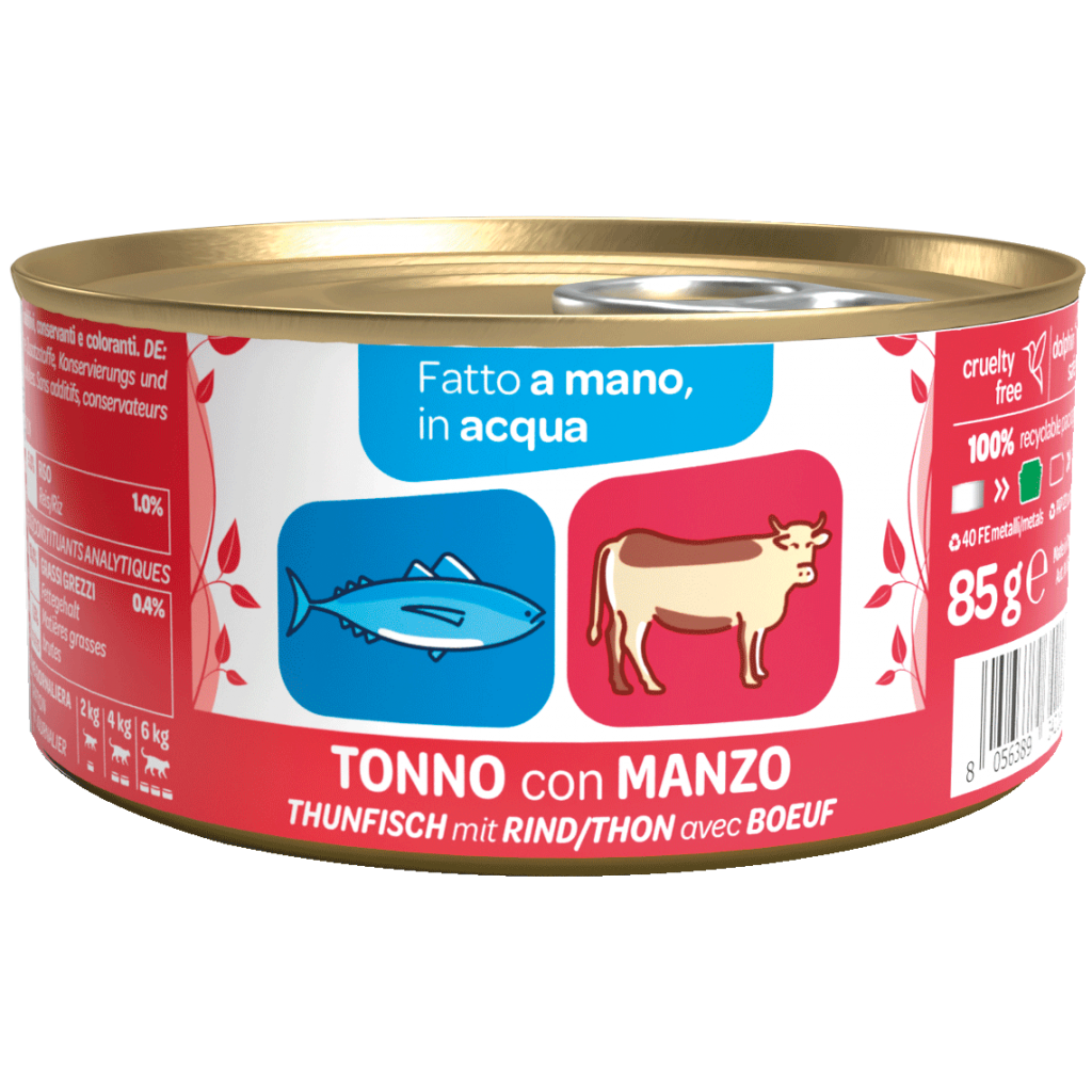 We Nature - Lattina di Umido Naturale Fatto a Mano in Acqua Cotto al Vapore per Gatti Adulti 85g