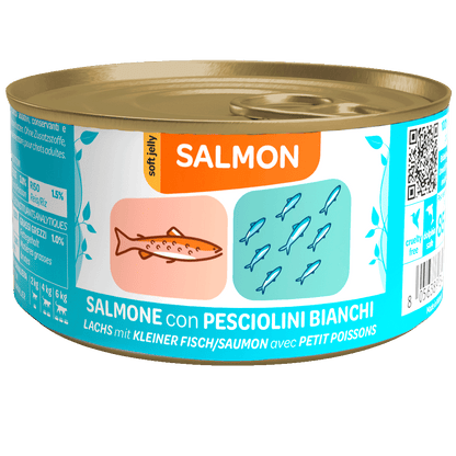 We Nature - Lattina di Umido con Salmone Naturale Fatto a Mano in Jelly per Gatti Adulti 85g