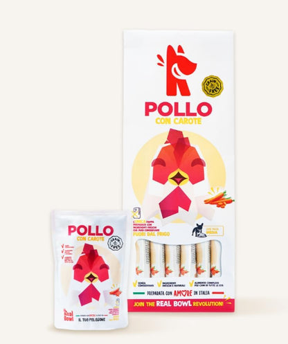 Real Bowl - Multipack Pasto Pronto Senza Cereali per Cani con Ingredienti Freschi Grain Free Formato Convenienza 7 x 150g