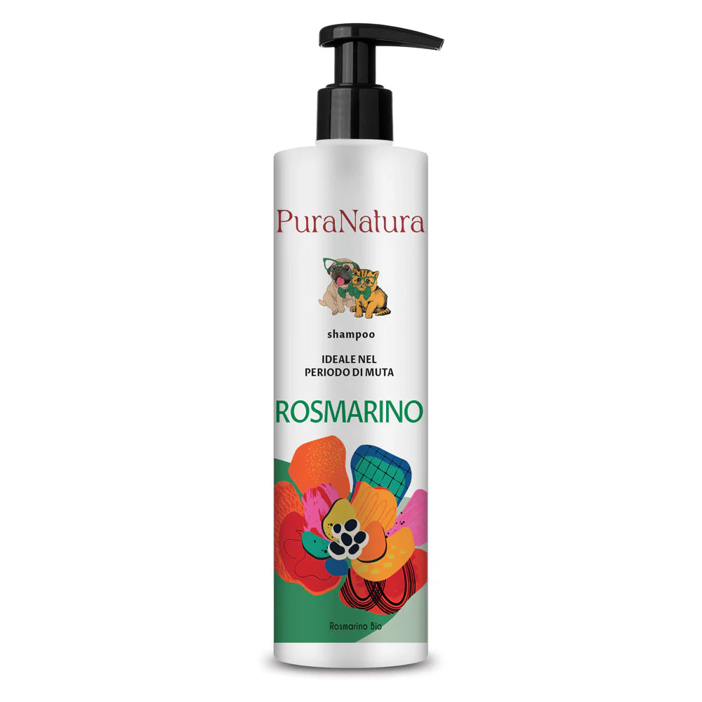 Pura Natura - Shampoo Biologico con Oli Essenziali Officinalis Dalla Grana per Cani e Gatti 250ml