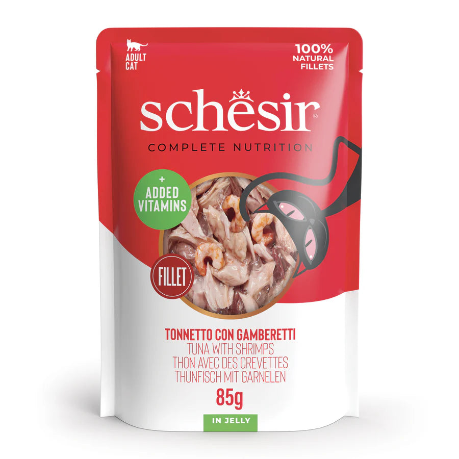 umido completo gelatina gatti, Schesir filetti in gelatina 85g, umido naturale Schesir gatti adulti, gelatina idratante gatto Schesir, umido gatto, umido gatti