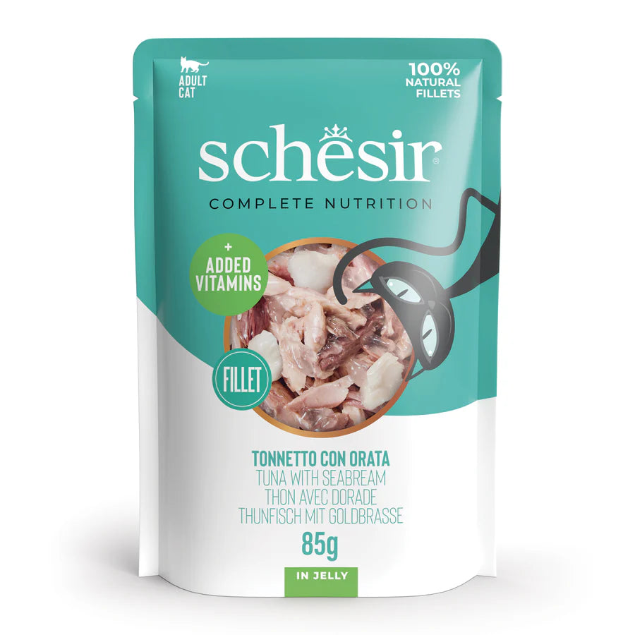 umido completo gelatina gatti, Schesir filetti in gelatina 85g, umido naturale Schesir gatti adulti, gelatina idratante gatto Schesir, umido gatto, umido gatti