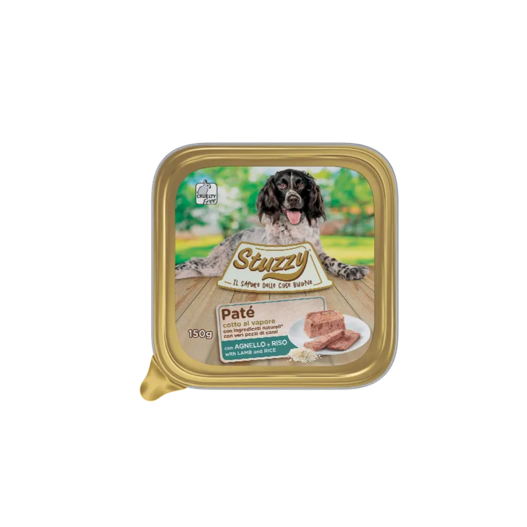 Stuzzy Dog Paté Classici Umido Completo per Cani Adulti, Cottura a Vapore 150gr