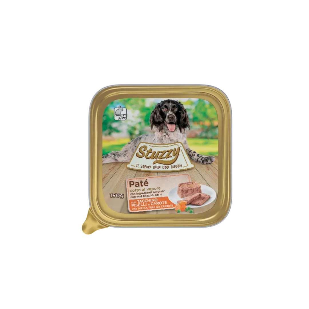 Stuzzy Dog Paté Classici Umido Completo per Cani Adulti, Cottura a Vapore 150gr