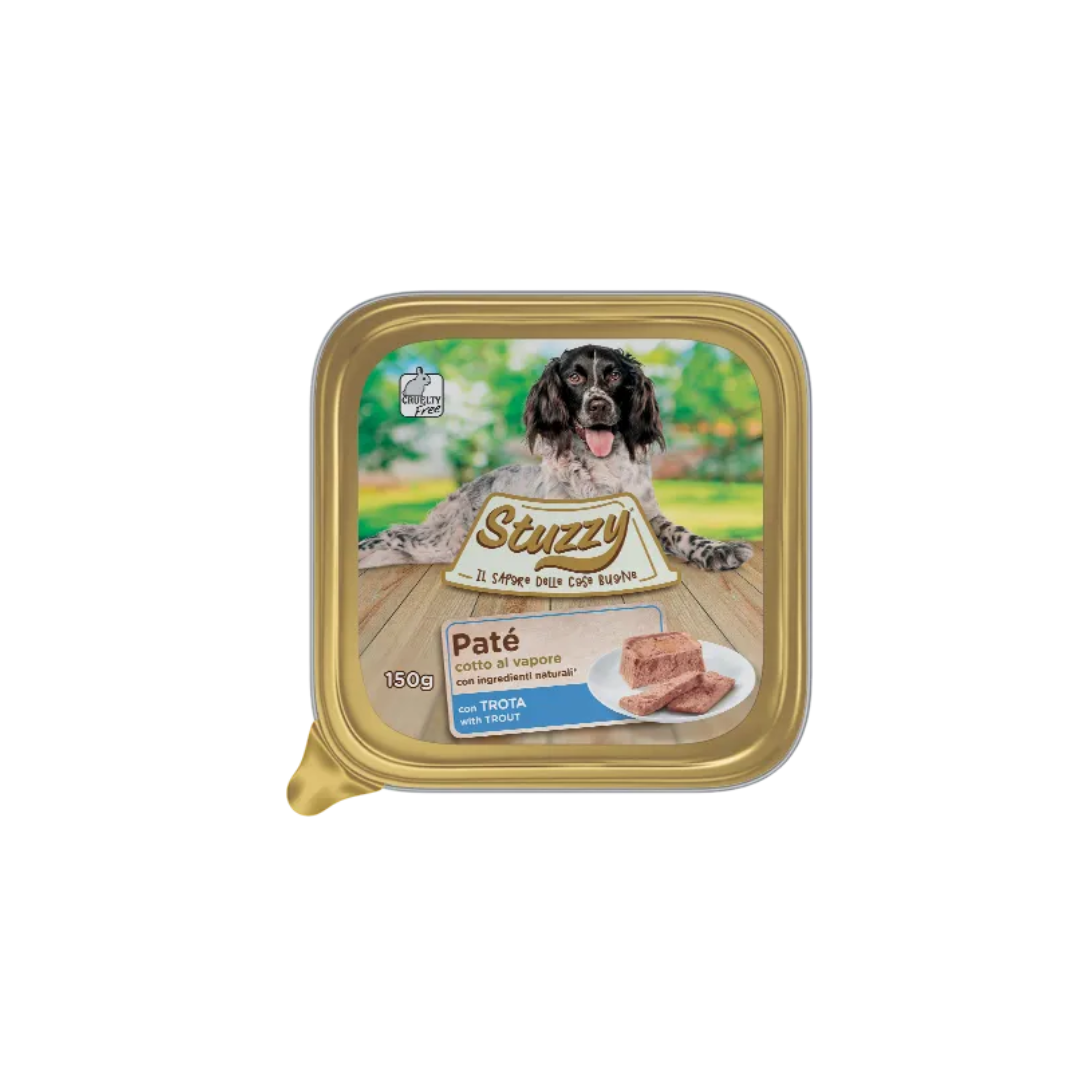 Stuzzy Dog Paté Classici Umido Completo per Cani Adulti, Cottura a Vapore 150gr