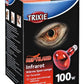 lampada spot infrarossi rettili 100W, lampada riscaldante terrario Trixie 100 watt, infrarossi con riflettore per tartarughe, lampada basking rettili UV-A/IR, lampada riscaldante permanete per rettili, lampada neodimio Trixie rettili infrarossi, riflettore NR80 lampada per terrario