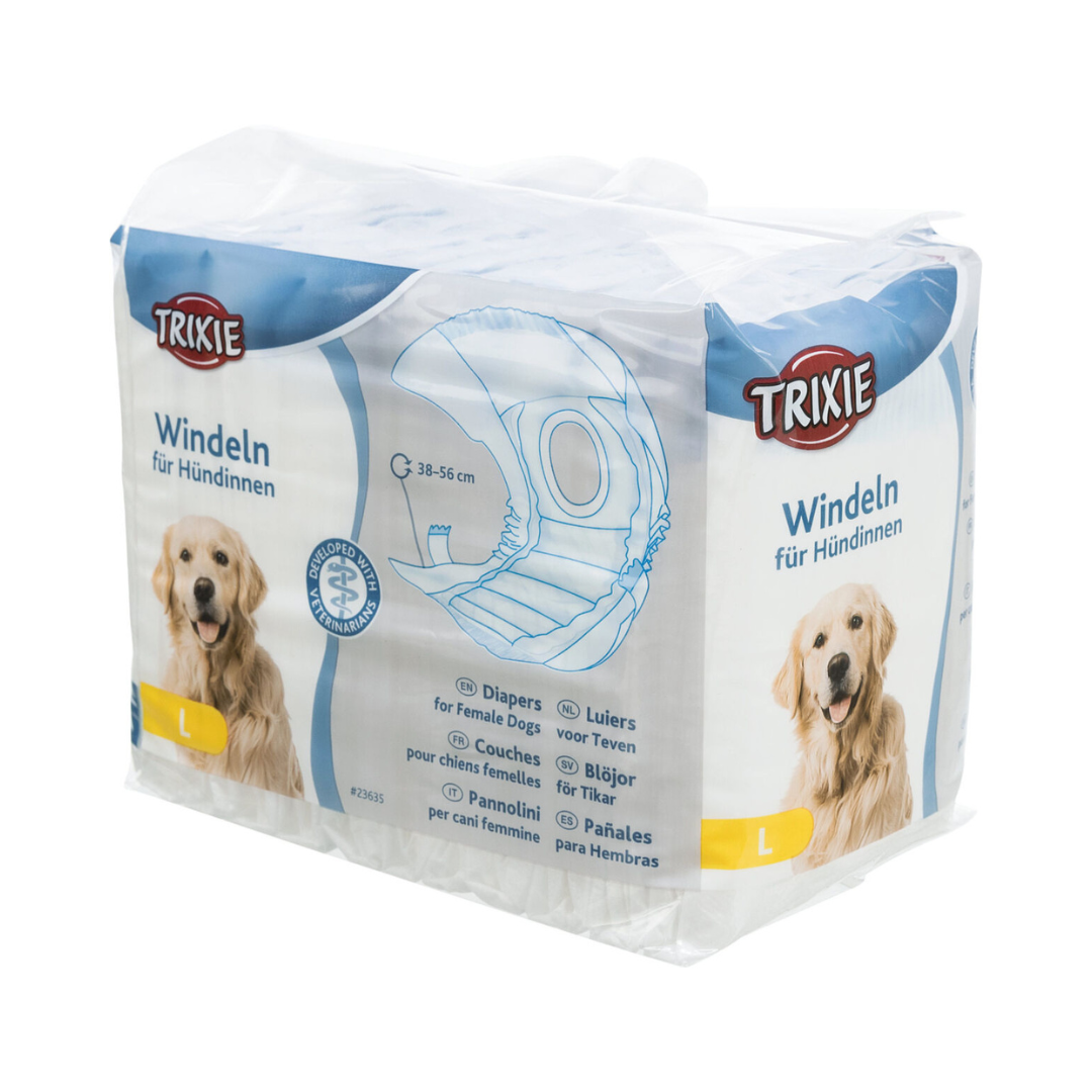 pannolini per cani femmina Trixie, mutandine igieniche per cagnoline, pannolini femmina incontinenza cane, pannolini post operatorio cane femmina, Trixie femmina mutandine poliestere, pannolini taglia media grande femmina cane