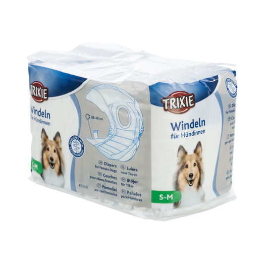 pannolini per cani femmina Trixie, mutandine igieniche per cagnoline, pannolini femmina incontinenza cane, pannolini post operatorio cane femmina, Trixie femmina mutandine poliestere, pannolini taglia media grande femmina cane