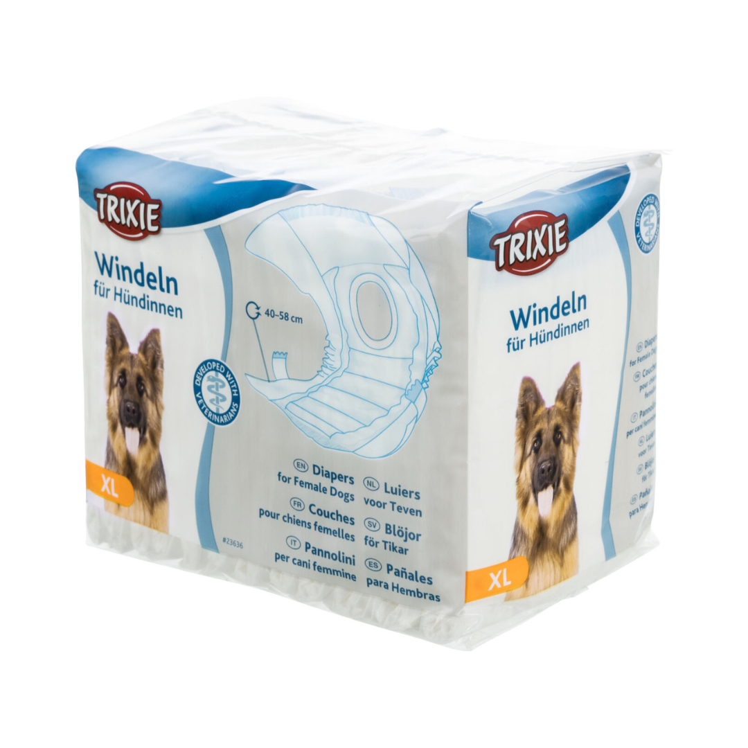 pannolini per cani femmina Trixie, mutandine igieniche per cagnoline, pannolini femmina incontinenza cane, pannolini post operatorio cane femmina, Trixie femmina mutandine poliestere, pannolini taglia media grande femmina cane