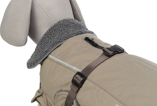 trixie rouen cappottino cane, cappotto cane 2 in 1, giacca cane con pile rimovibile, cappottino impermeabile sabbia, giacca invernale per cani trixie, abbigliamento cani tutte le stagioni, cappottino per bulldog, cappotto per carlino, cappotto per carlini, cappotto per cani corti, cappotto per cane corto