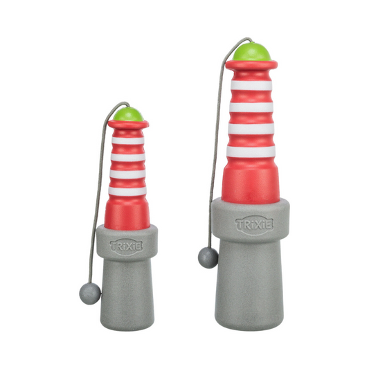 gioco galleggiante per cani, Aqua Toy Trixie faro, gioco in gomma per cani acqua, Trixie gioco galleggiante, corda gioco per cani impermeabile, gioco da riporto piscina, giocattolo resistente cane in acqua