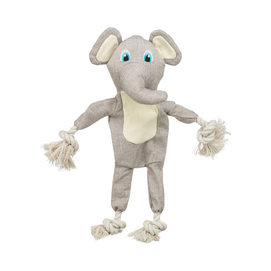 Gioco Trixie cane: peluche elefante 42 cm con corda e squeak, gioco cane peluche elefante, Trixie elefante 36133, gioco interattivo cane, peluche con squeak cane