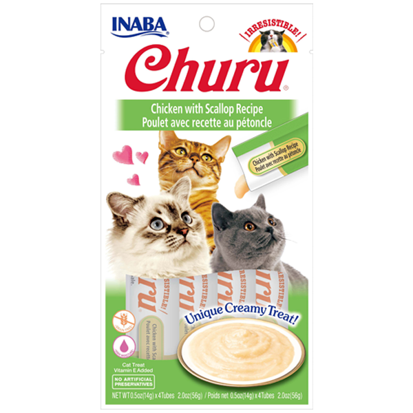 Inaba Ciao - Churu Snack Morbido in Crema per Gatti Adulti 4x14 g