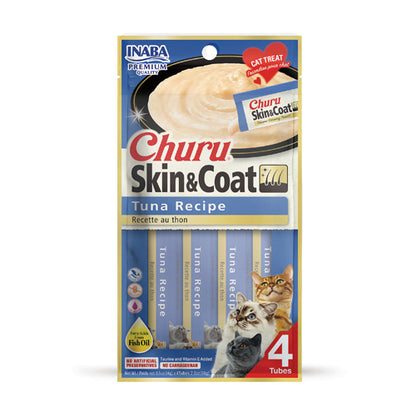 Inaba Ciao - Churu Skin & Coat Snack in Crema per Gatti Adulti per Peli e Manto 4x14 g