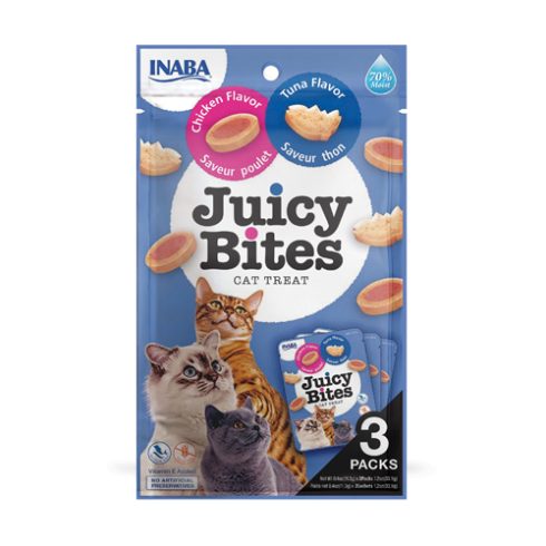 Inaba Ciao - Juicy Bites Snack Semi Umidi con Pollo e Tonno per Gatti 3x11,3g