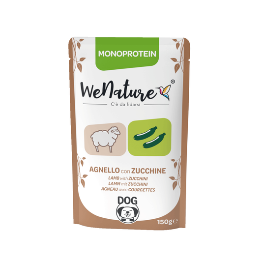 wenature umido cane monoproteico, cibo cane grain free 150g, alimento cane senza cereali, umido cane alta digeribilità, monoproteico cane wenature, umido monoproteico cane, wenature cane