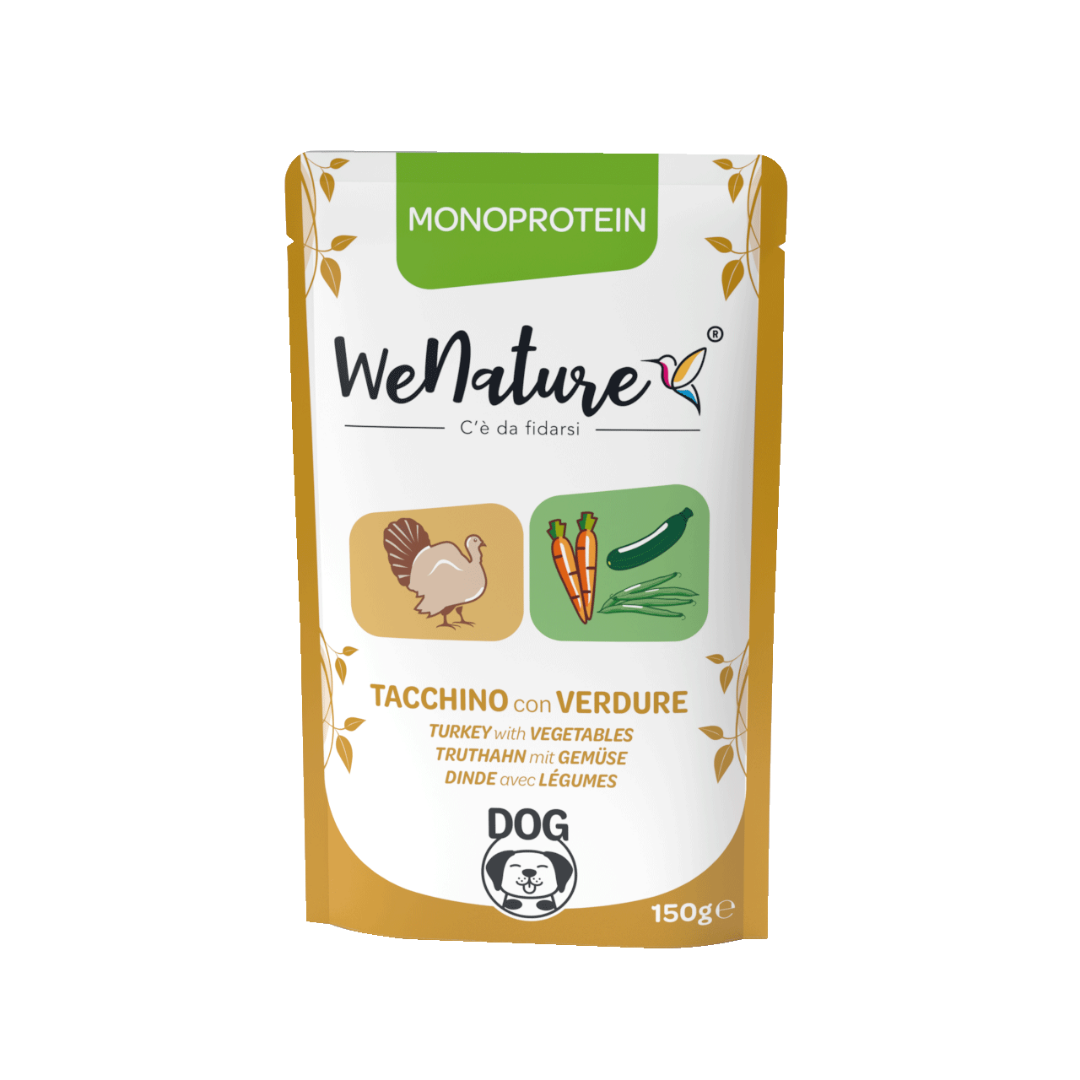 wenature umido cane monoproteico, cibo cane grain free 150g, alimento cane senza cereali, umido cane alta digeribilità, monoproteico cane wenature, umido monoproteico cane, wenature cane