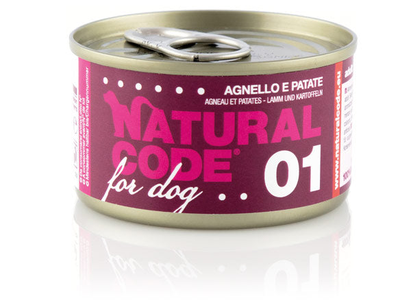 Natural Code - Lattine di Umido Completo Altamente Proteico per Cani Adulti 90g