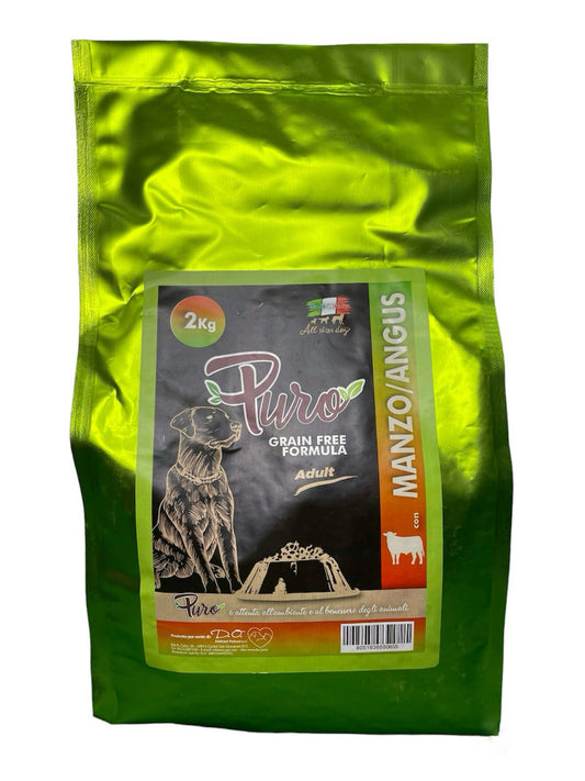 Puro - Crocchette con Angus MONOPROTEICHE per Cani Adulti Senza Cereali Medium Grain Free