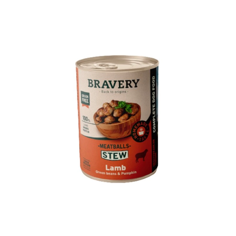 umido ipoallergenico cani, wet food polpette senza cereali, pasto umido monoproteico cane, Bravery umido cane ipoallergenico, cibo umido grain free cane