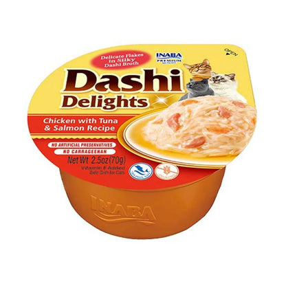 cibo umido gatto in brodo, snack naturale per gatti Inaba, Dashi Delights gatto, topping umido per crocchette, fiocchi di bonito gatti, alimenti complementari grain-free per gatti, umami gatti giapponese, snack Dashi Delights Inaba, fiocchi in brodo per gatti, snack umido grain free, topping idratante per gatti, umami brodo giapponese gatti