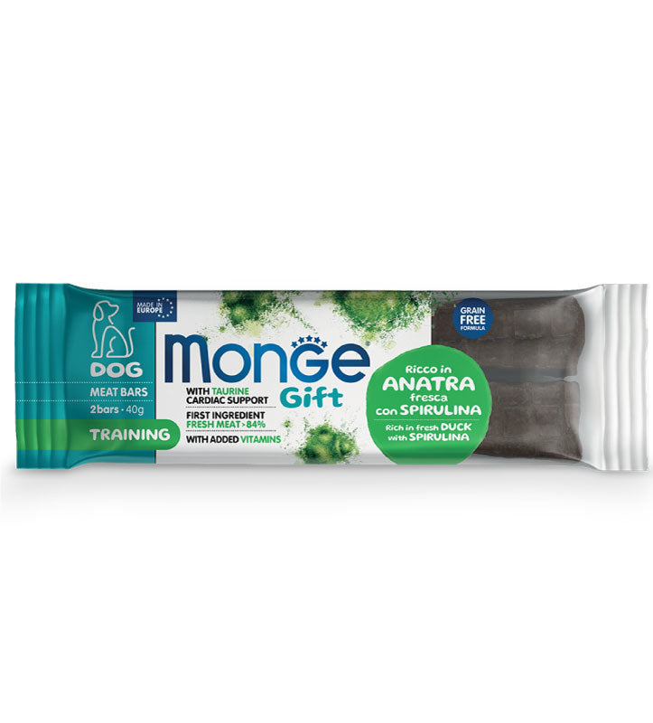 Monge - Gift Meat Bars Barrette di Carne Senza Cereali per Cani Adulti Grain Free 2 x 40g