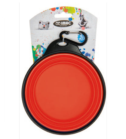 Ciotola pieghevole Imac in silicone food-grade, con moschettone, 3 capacità (380 1000 ml). Perfetta per cibo e acqua durante escursioni, viaggio o outdoor, ciotola da viaggio silicone, Imac ciotola collassabile, ciotola cane gatti portatile, silicone travel bowl pet