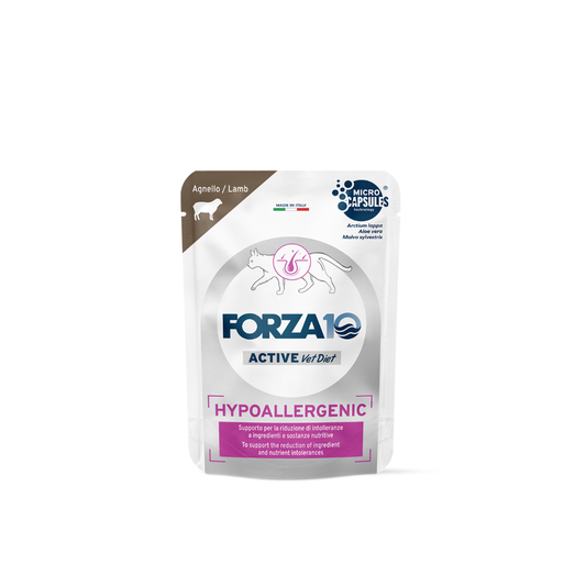 Forza 10 umido gatto, Forza 10 Hypoallergenic gatto, umido gatto ipoallergenico, cibo dietetico allergia gatto, Forza10 veterinario gatto, umido gatto intolleranza alimentare