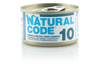 Natural Code - Lattine di Umido Complementare Naturale in Acqua di Cottura per Gatti Adulti 85g