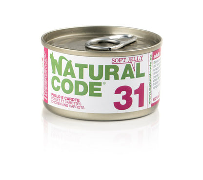 Natural Code - Lattine di Umido Complementare Naturale in Gelatina per Gatti Adulti Jelly 85g