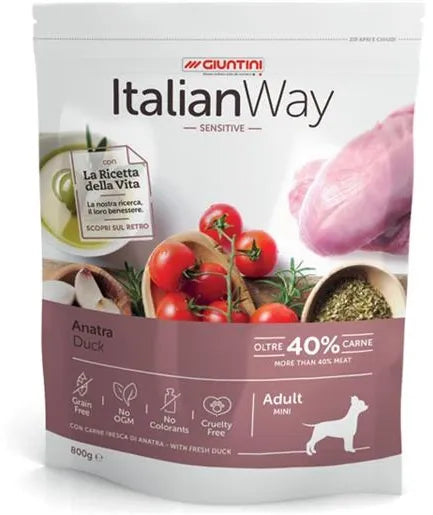 ItalianWay - Crocchette Sensitive con Anatra per Cani Adulti di Piccola Taglia