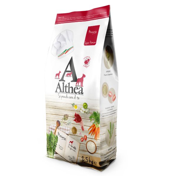 Althea - Crocchette Monoproteiche Ipoallergeniche Super Premium con Erbe Officinali per Cani Adulti di Media e Grossa Taglia