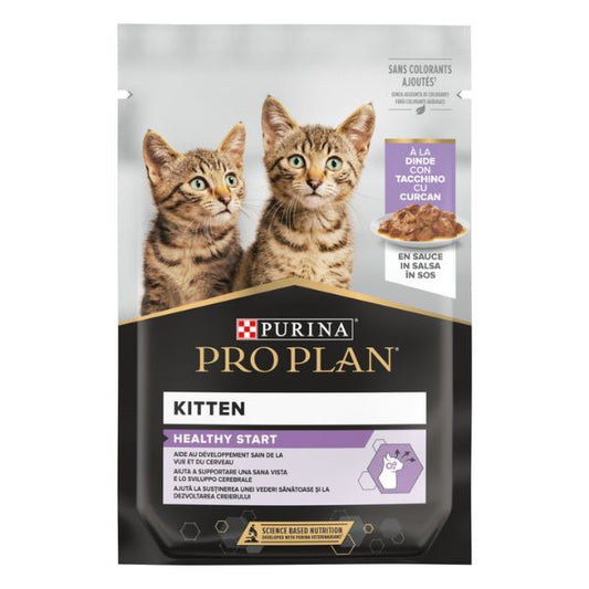 Purina - Kitten Buste Pro Plan Tacchino in Salsa per Gatti Cuccioli 85g