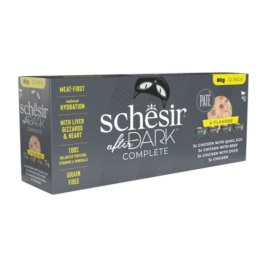 Schesir - After Dark Complete Paté Multipack Umido per Gatti Adulti  12 Pezzi x 80g