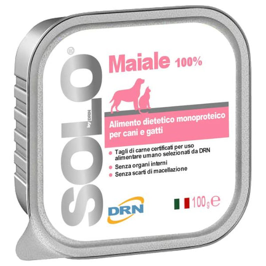 DRN - Alimento Umido Monoproteico per Cani e Gatti Linea SOLO Proteine Senza Glutine 100g