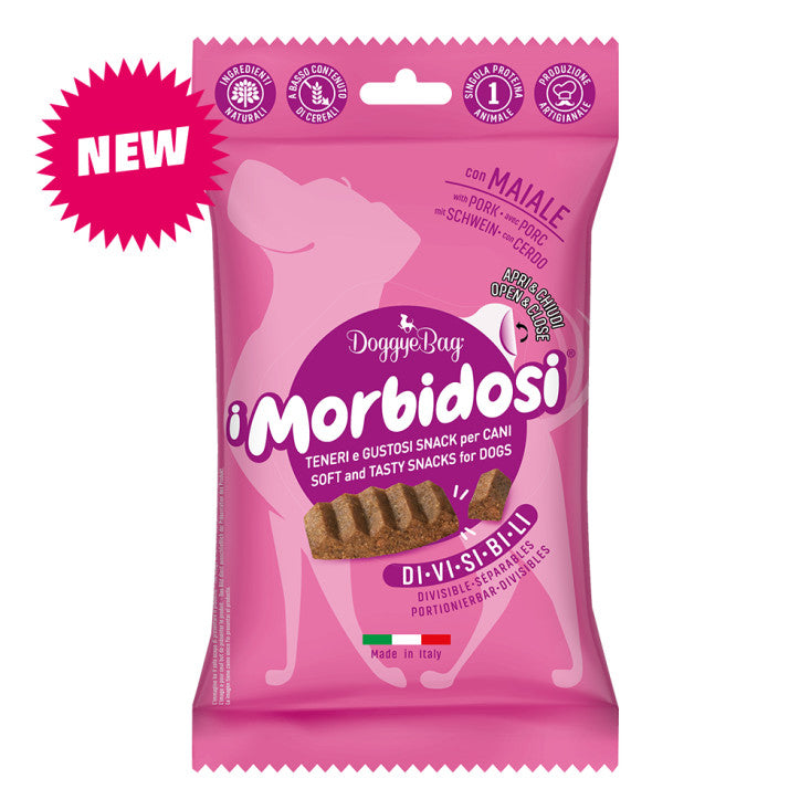 doggye bag i morbidosi, snack morbidi cane, premi addestramento cane divisibil, snack cane pocket 90g, bocconcini morbidi cane, snack cane