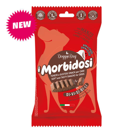 doggye bag i morbidosi, snack morbidi cane, premi addestramento cane divisibil, snack cane pocket 90g, bocconcini morbidi cane, snack cane