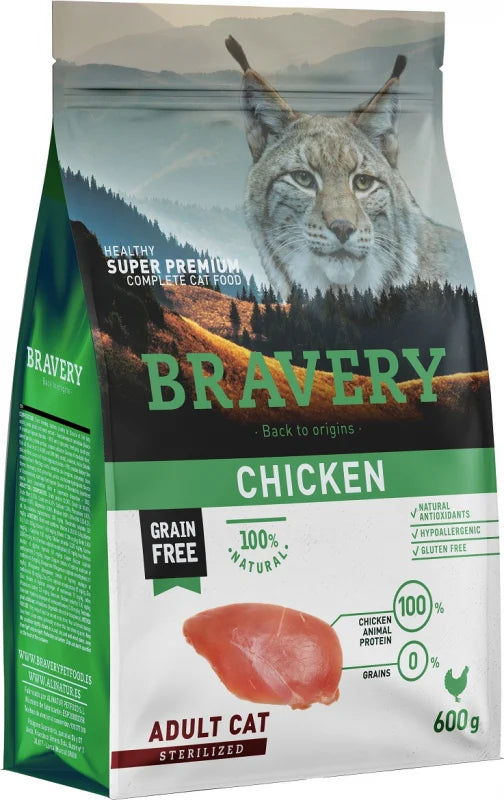 Bravery - Crocchette per Gatti Sterilizzati Ipoallergeniche e Senza Cerali Grain Free Sterilised