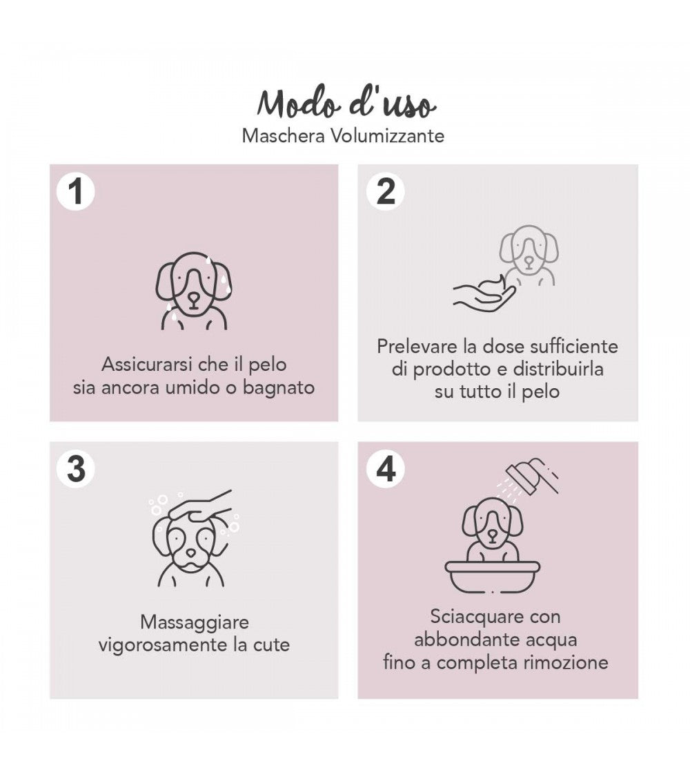 balsamo e shampoo, balsamo yuup, shampoo yuup, balsamo cane volumizzante, maschera pelo cane Yuup, balsamo cane gatto professionale, balsamo pelo riccio cane, balsamo volume pelo cane, balsamo con jojoba macadamia cane, maschera nutriente cane gatto, balsamo cane 250 ml, trattamento volumizzante animali