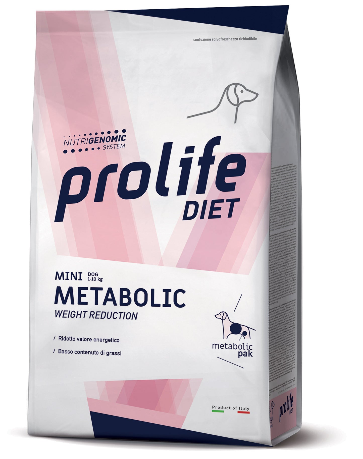 Prolife - Crocchette Mini Curative per Cani OBESI Metabolic Weight Reduction Veterinary Diet 1,5 Kg