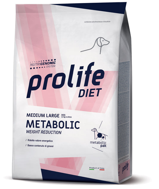 Prolife - Crocchette Medie Curative per Cani OBESI Metabolic Weight Reduction Medium/Large Veterinary Diet