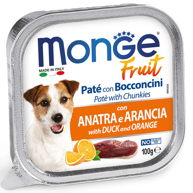 Monge - Umido con Frutta in Patè con Bocconcini per Cani Fruit 100g