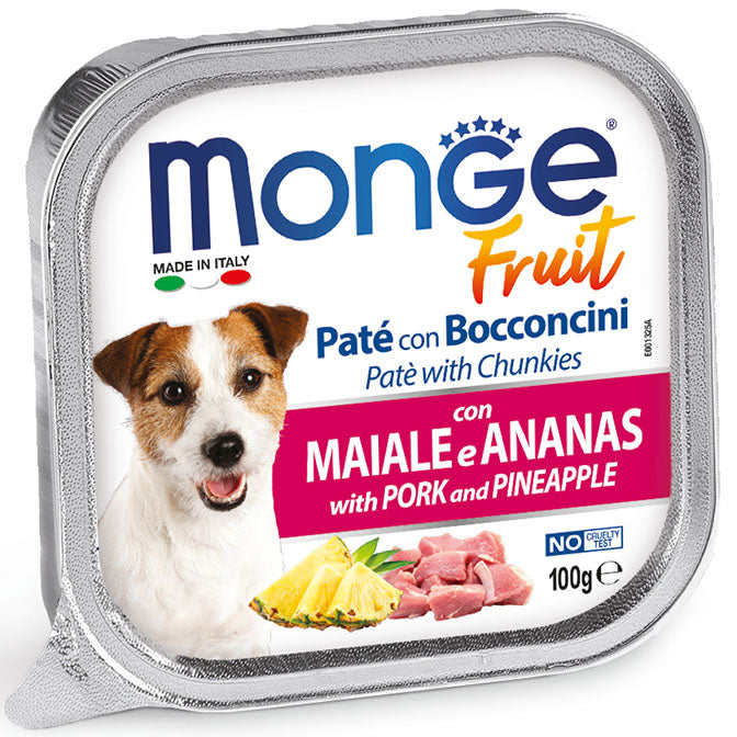 Monge - Umido con Frutta in Patè con Bocconcini per Cani Fruit 100g